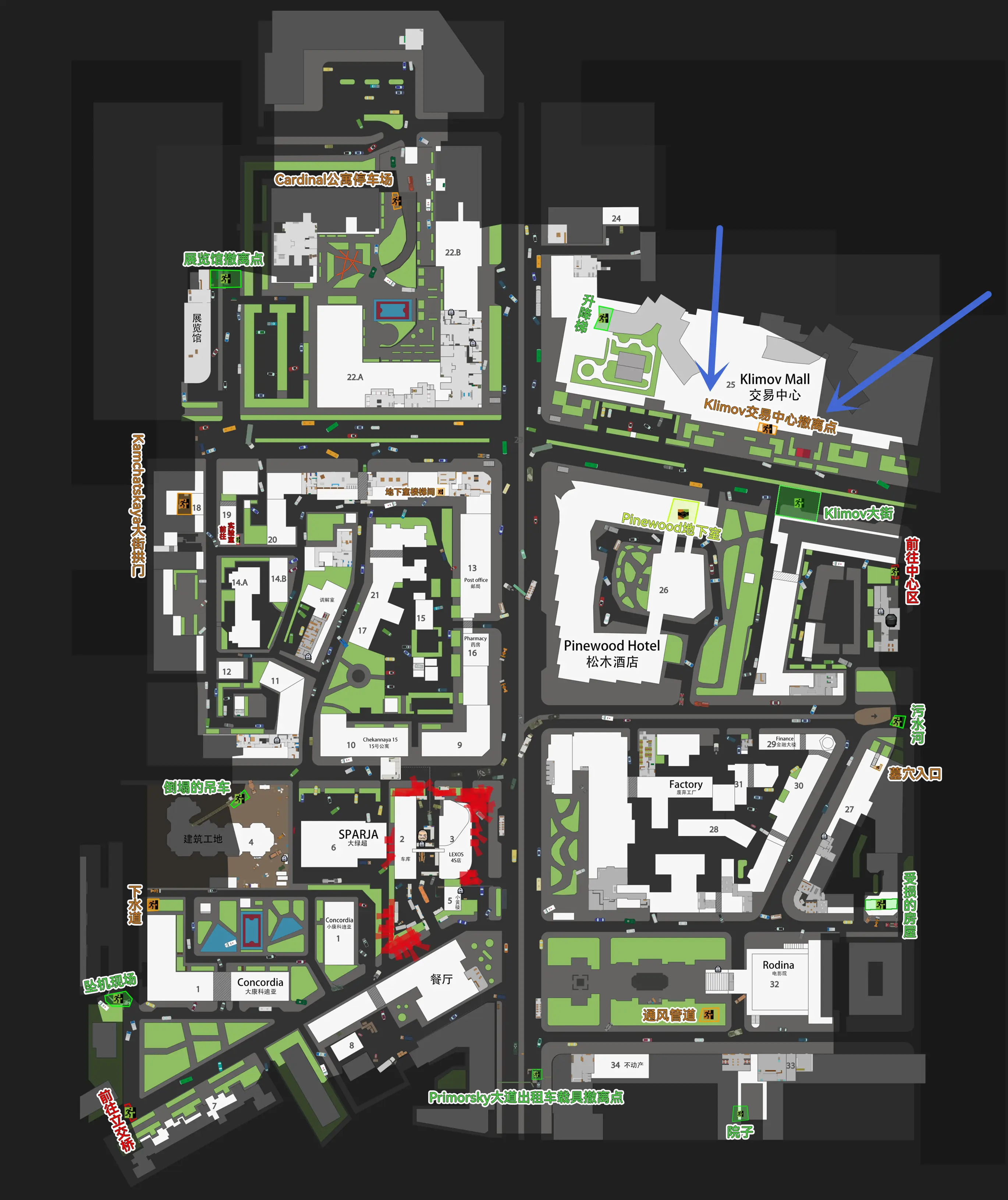 Klimov交易中心_撤离点_逃离塔科夫Wiki，逃离塔科夫中文Wiki，逃离塔科夫教程，逃离塔科夫工具，逃离塔科夫任务，逃离塔科夫百科，逃离塔科夫攻略，逃离塔科夫，塔科夫，藏身处，任务，维基，Tarkov，Escape  From Tarkov，Tarkov Market，Tarkov Wiki
