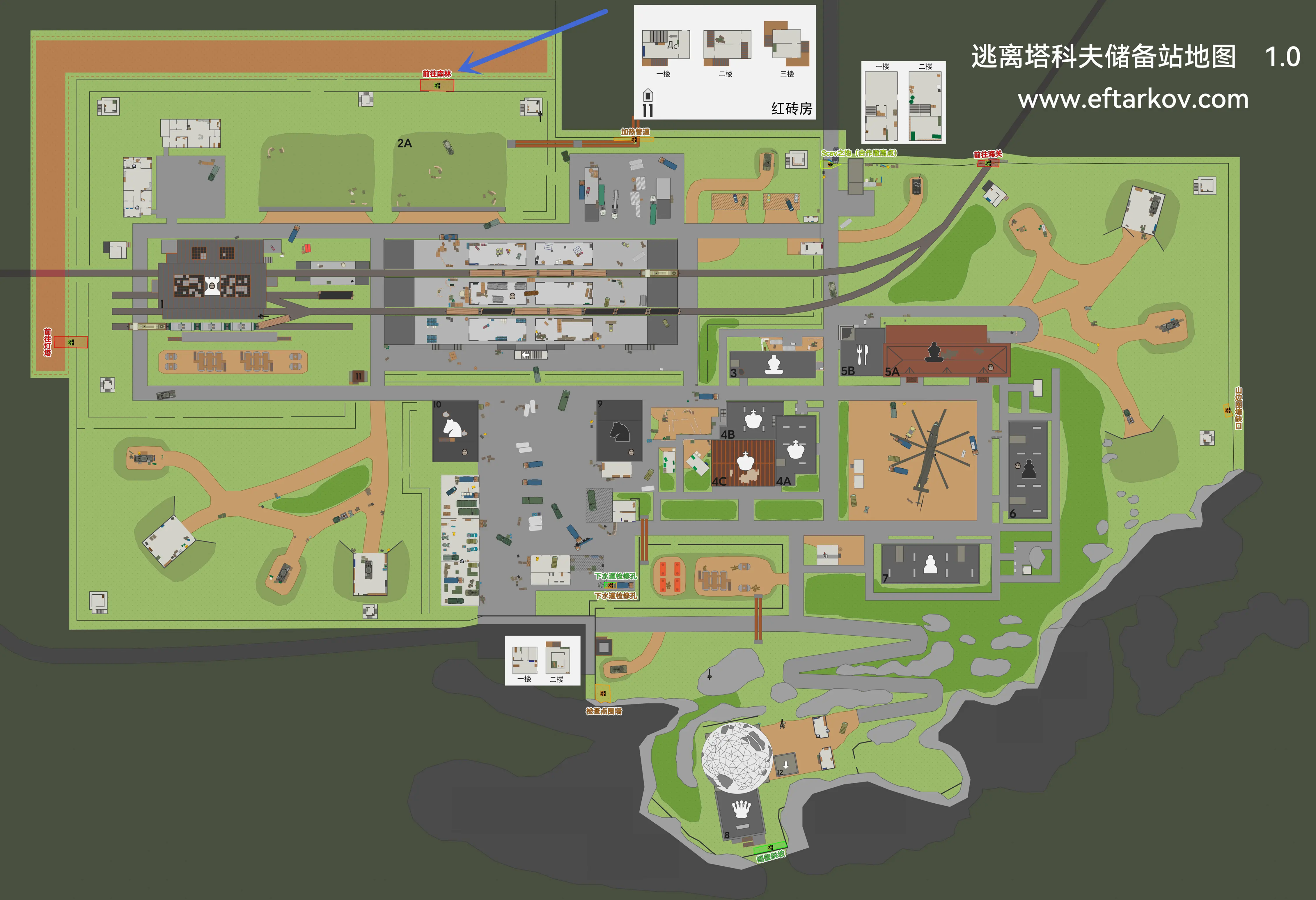 雷区地图(储备站)【雷区】【前往森林的路】_撤离道具_战利品_逃离塔科夫Wiki,逃离塔科夫中文Wiki,逃离塔科夫教程,逃离塔科夫工具,逃离 ...